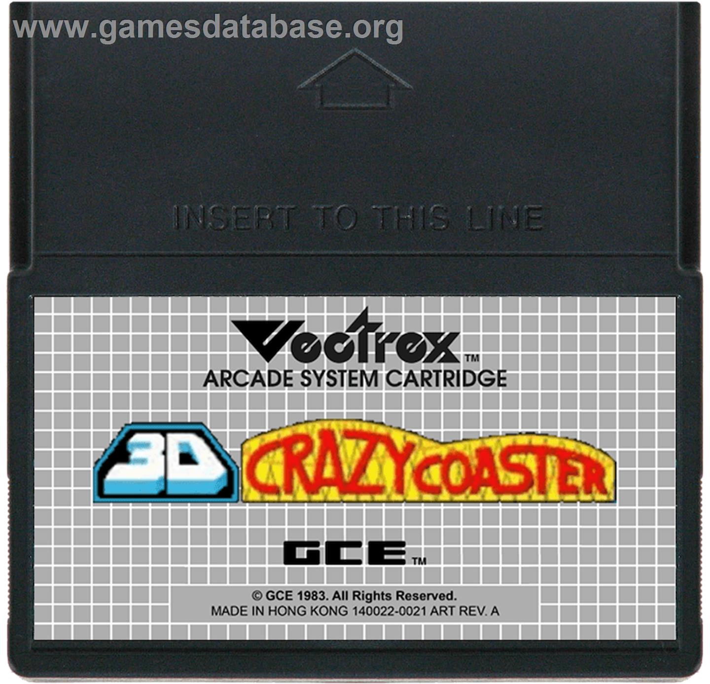 3D Crazy Coaster - GCE Vectrex - Artwork - Cartridge