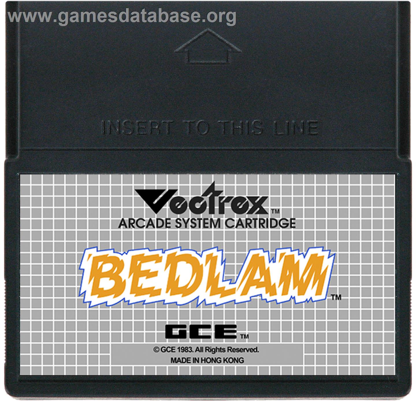 Bedlam - GCE Vectrex - Artwork - Cartridge