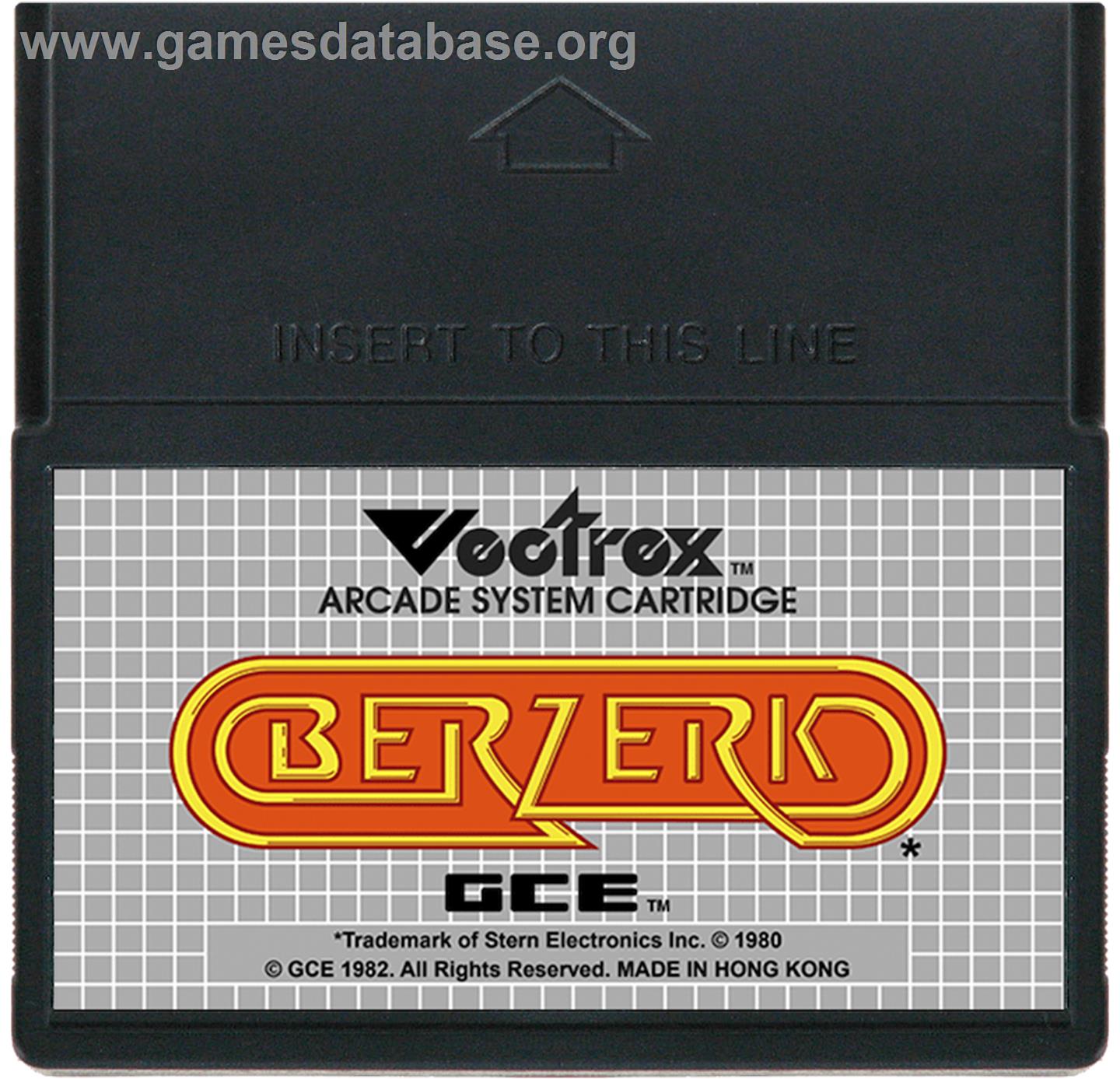 Berzerk - GCE Vectrex - Artwork - Cartridge