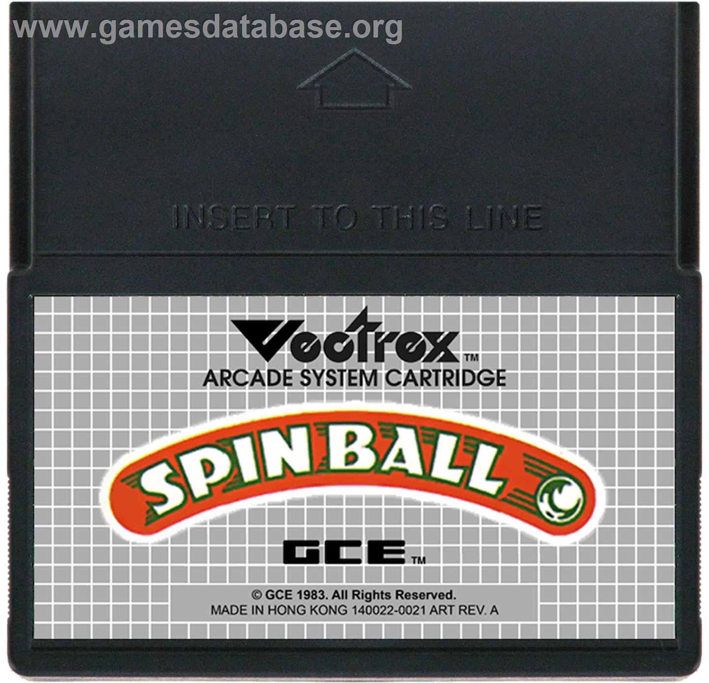 Spin Ball - GCE Vectrex - Artwork - Cartridge