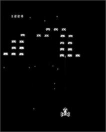 In game image of Vectrexians on the GCE Vectrex.