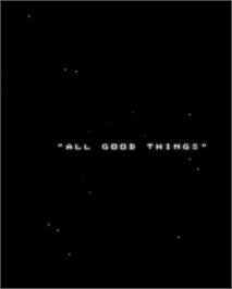 Title screen of All Good Things on the GCE Vectrex.