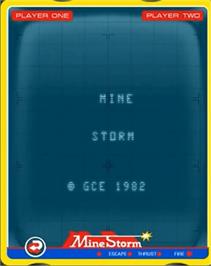 Title screen of Mine Storm 2 on the GCE Vectrex.