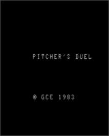 Title screen of Pitcher's Duel on the GCE Vectrex.