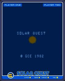 Title screen of Solar Quest on the GCE Vectrex.