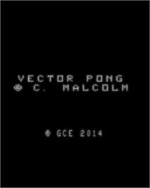 Title screen of Vector Pong on the GCE Vectrex.