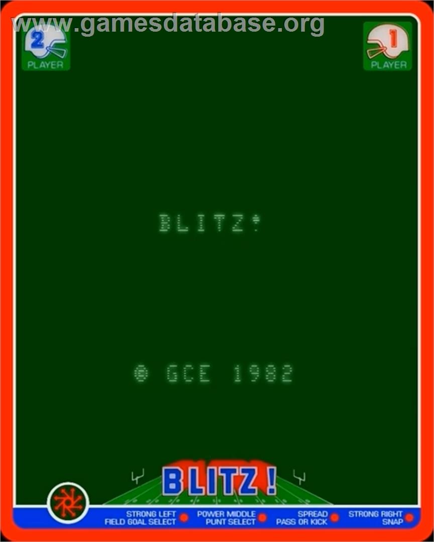 Blitz! Action Football - GCE Vectrex - Artwork - Title Screen