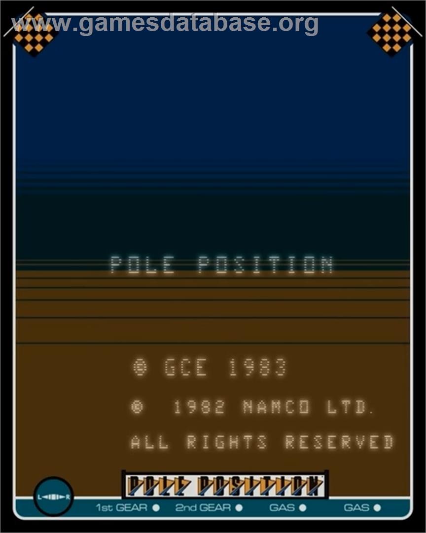 Pole Position - GCE Vectrex - Artwork - Title Screen