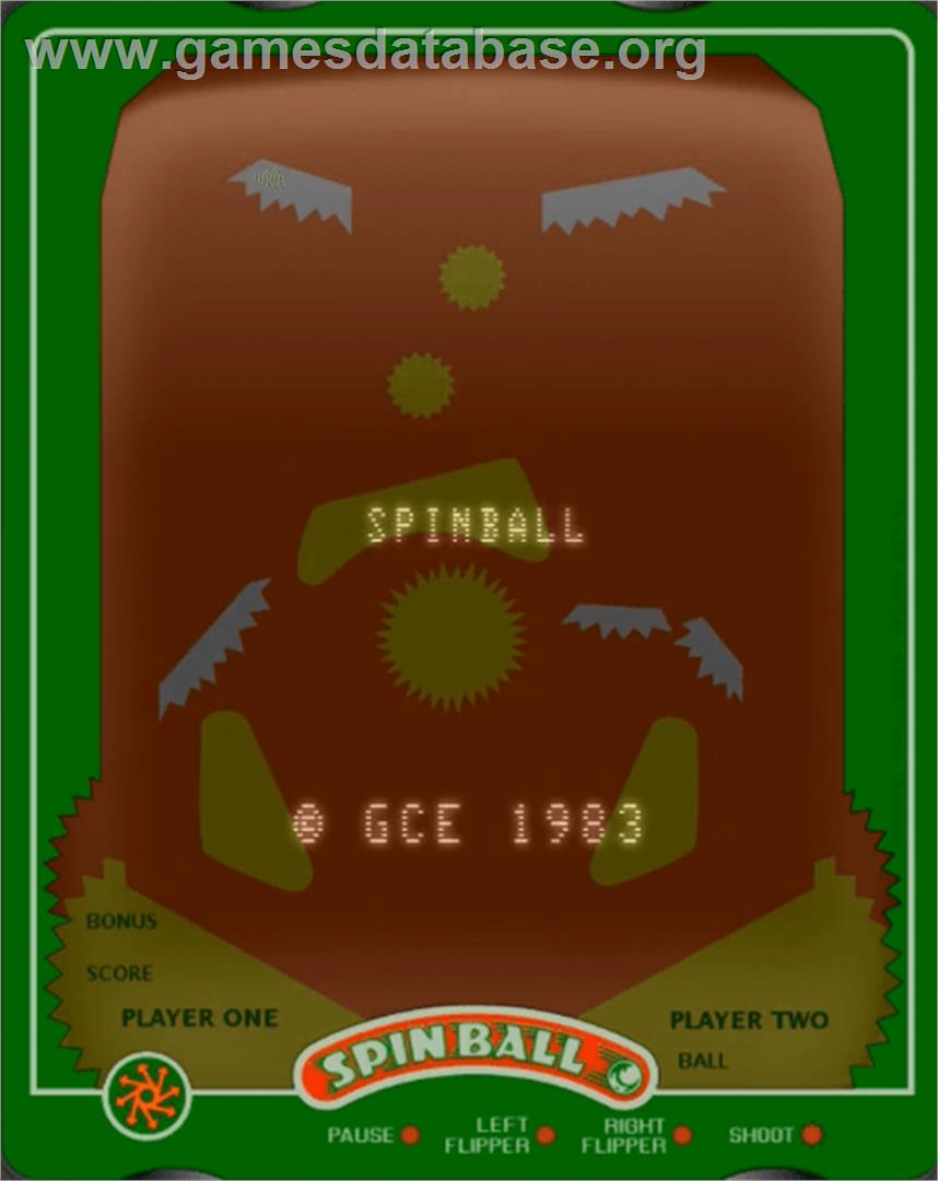 Spin Ball - GCE Vectrex - Artwork - Title Screen