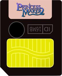 Cartridge artwork for Princess Maker 2 on the Gamepark GP32.