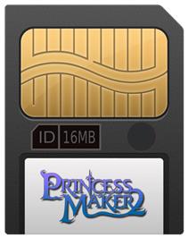 Cartridge artwork for Princess Maker 2 on the Gamepark GP32.