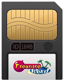 Cartridge artwork for Treasure Island on the Gamepark GP32.