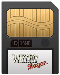 Cartridge artwork for Wizard Slayer on the Gamepark GP32.