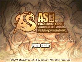 Title screen of Astonishia Story R on the Gamepark GP32.