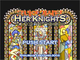 Title screen of Her Knights - All For The Princess on the Gamepark GP32.