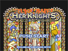 Title screen of Her Knights - All for the Princess on the Gamepark GP32.