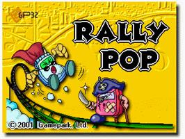 Title screen of Rally Pop on the Gamepark GP32.