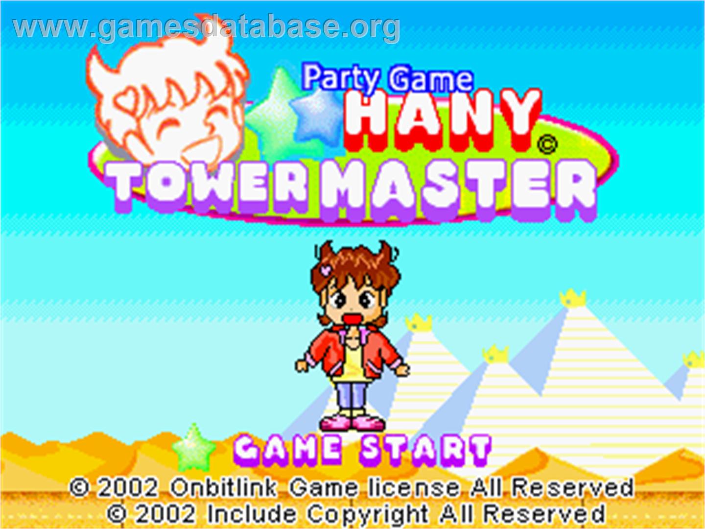Hany Party Game - Gamepark GP32 - Artwork - Title Screen