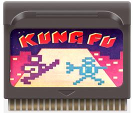 Cartridge artwork for Kung Fu Challenge on the Hartung Game Master.