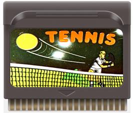 Cartridge artwork for Tennis Master on the Hartung Game Master.