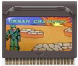 Cartridge artwork for Urban Champion on the Hartung Game Master.