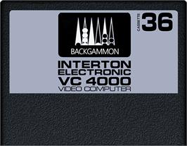 Cartridge artwork for Backgammon on the Interton VC 4000.