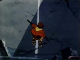 In game image of Bega's Battle on the Laserdisc.