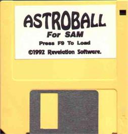 Artwork on the Disc for Astroball on the MGT Sam Coupe.