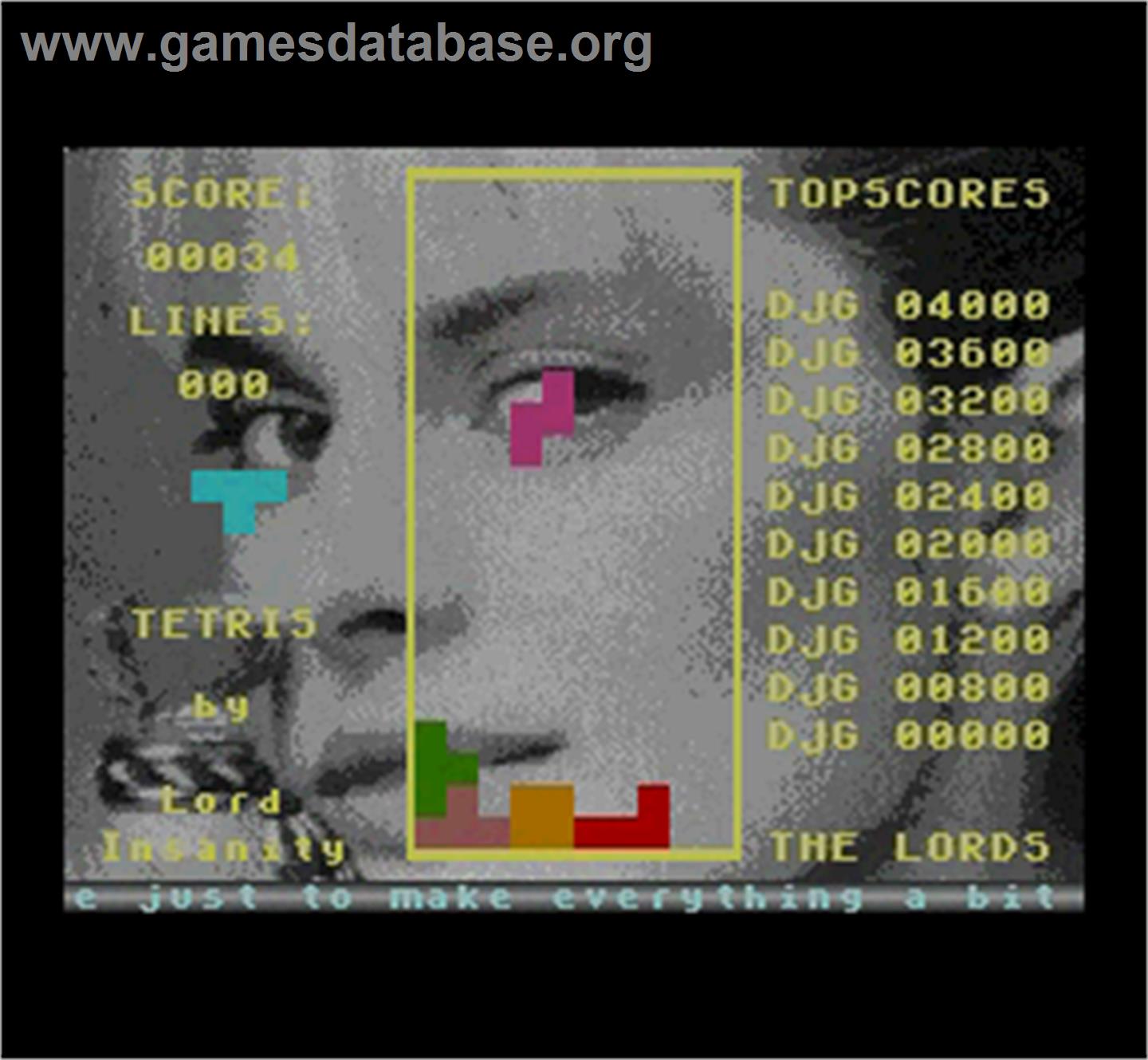 Tetris - MGT Sam Coupe - Artwork - In Game