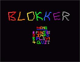 Title screen of Blokker on the MGT Sam Coupe.