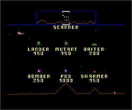 Title screen of Defender on the MGT Sam Coupe.