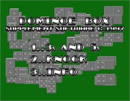 Title screen of Domino Box on the MGT Sam Coupe.