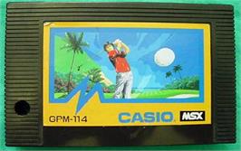 Cartridge artwork for Casio Worldopen on the MSX.