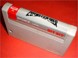 Cartridge artwork for Cosmo Explorer on the MSX.