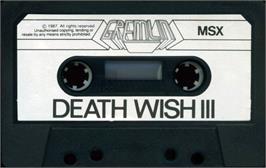 Cartridge artwork for Death Wish 3 on the MSX.