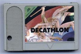 Cartridge artwork for Decathlon on the MSX.