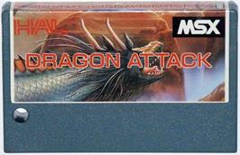 Cartridge artwork for Dragon Attack on the MSX.