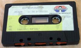 Cartridge artwork for Exterminator on the MSX.