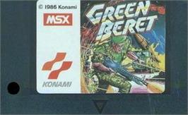 Cartridge artwork for Green Beret on the MSX.