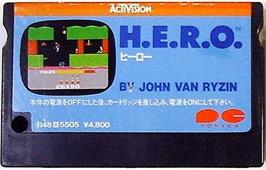 Cartridge artwork for H.e.r.o. on the MSX.