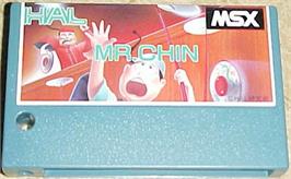 Cartridge artwork for Mr. Chin on the MSX.