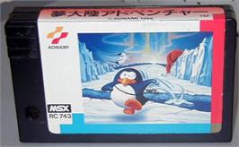 Cartridge artwork for Penguin Adventure on the MSX.