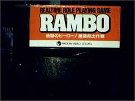 Cartridge artwork for Rambo on the MSX.