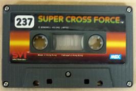 Cartridge artwork for Super Cross Force on the MSX.