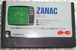 Cartridge artwork for Zanac on the MSX.