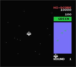 In game image of Bosconian on the MSX.
