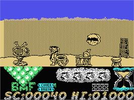 In game image of Flintstones on the MSX.