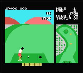 In game image of Konami's Golf on the MSX.