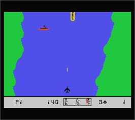 In game image of River Raid on the MSX.