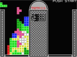In game image of Tetris on the MSX.